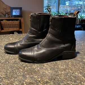 Ariat Heritage zip up Breeze paddock equestrian Black Leather Women's 10 D Boots